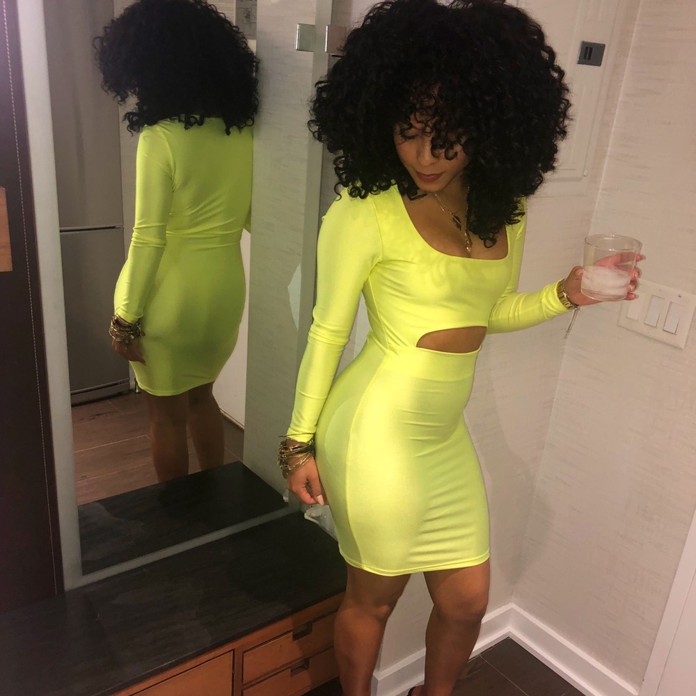 Fashionnova lime green dress 👗